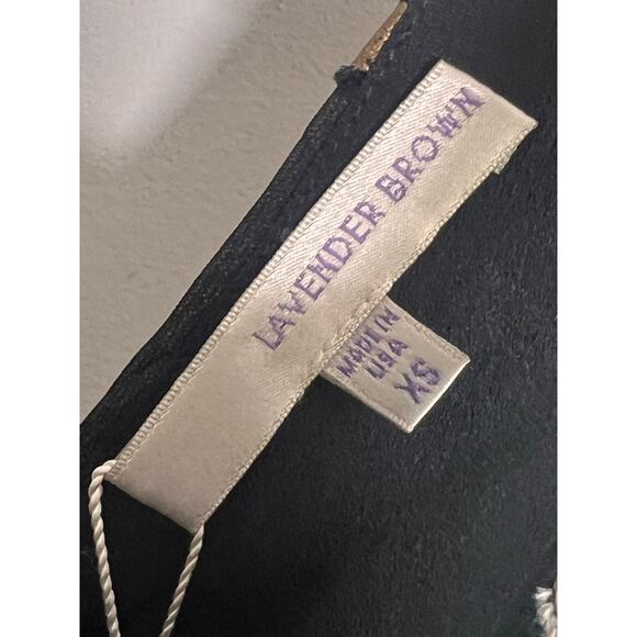 Lavender Brown Velvet & Crepe Paisley Sleeveless Mini Shift Dress Black XS NWT - Picture 6 of 10